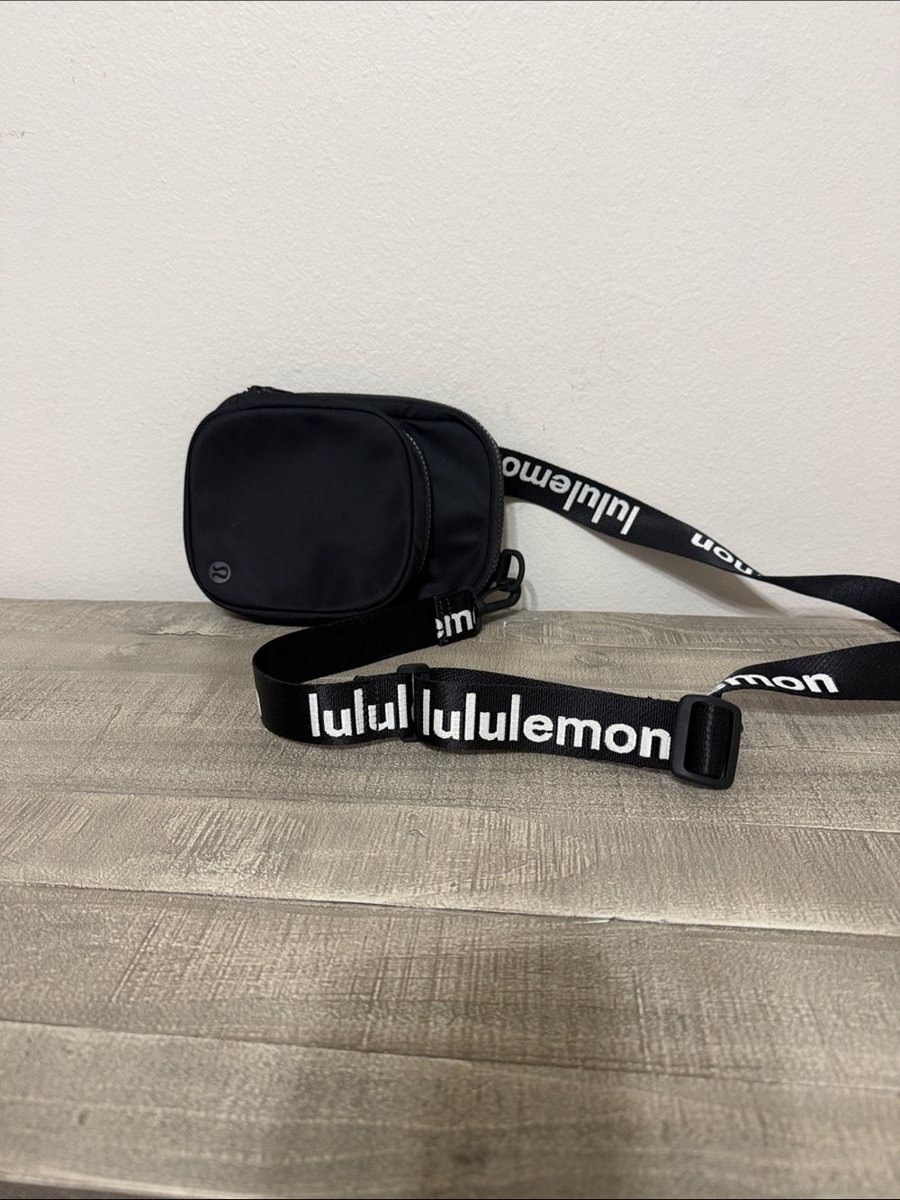 lululemon athletica Black Belt Bag with Branded Strap